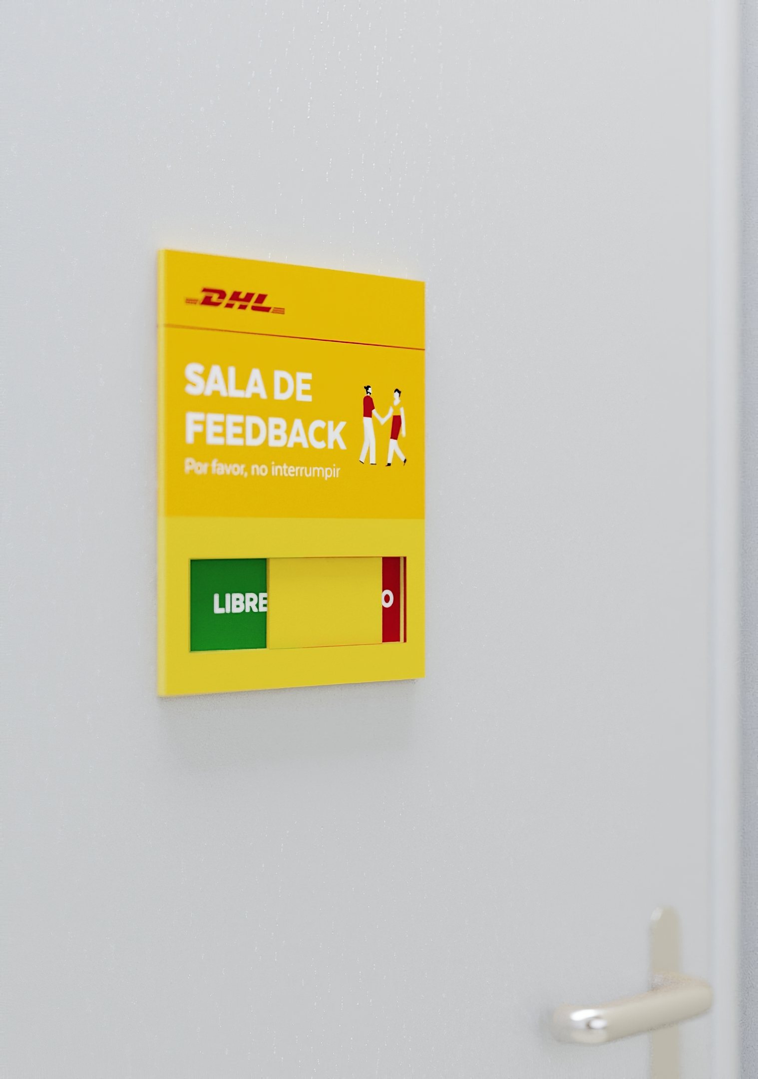 Letrero libre u ocupado de la Sala de Feedback.