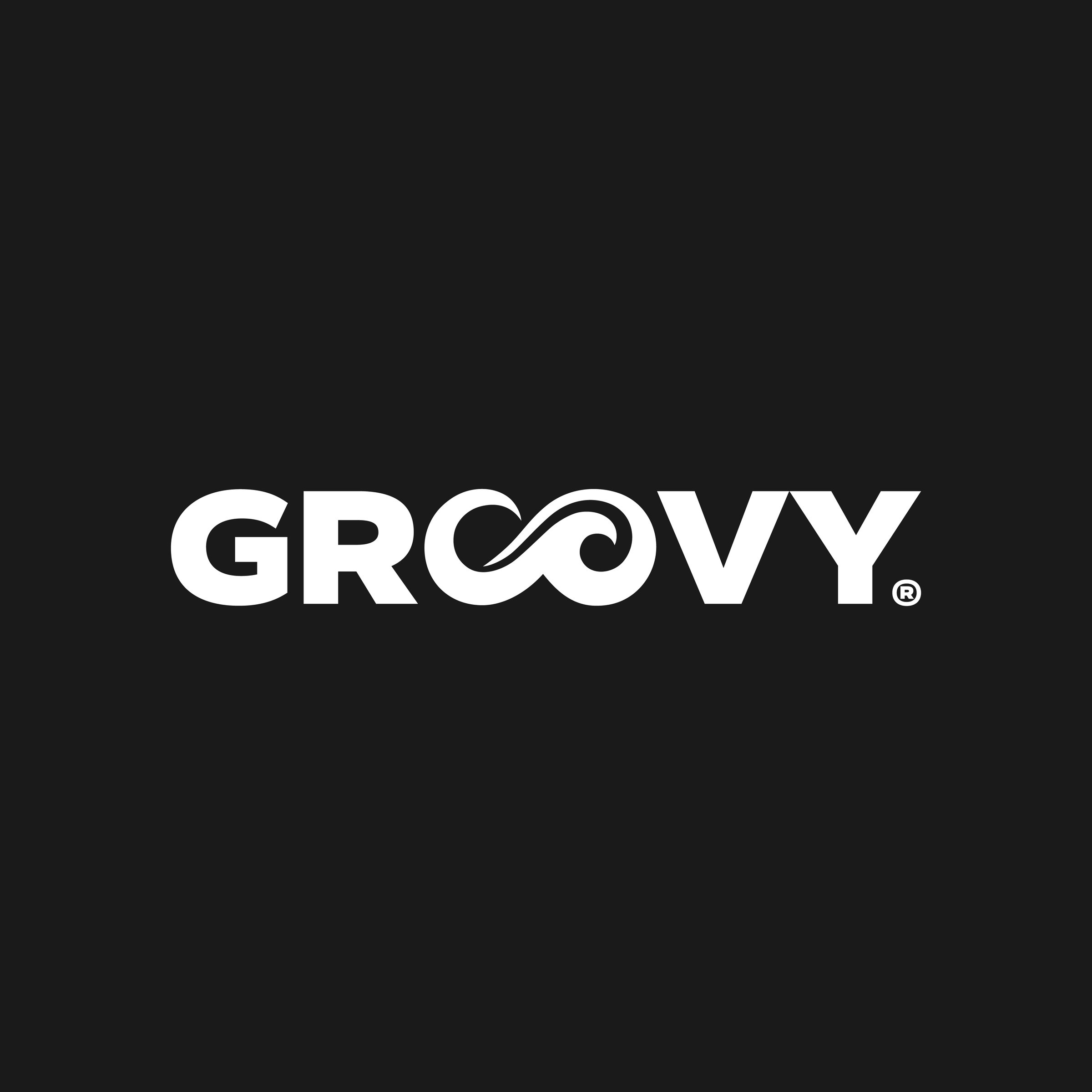 Logotipo Groovy en blanco sobre negro.