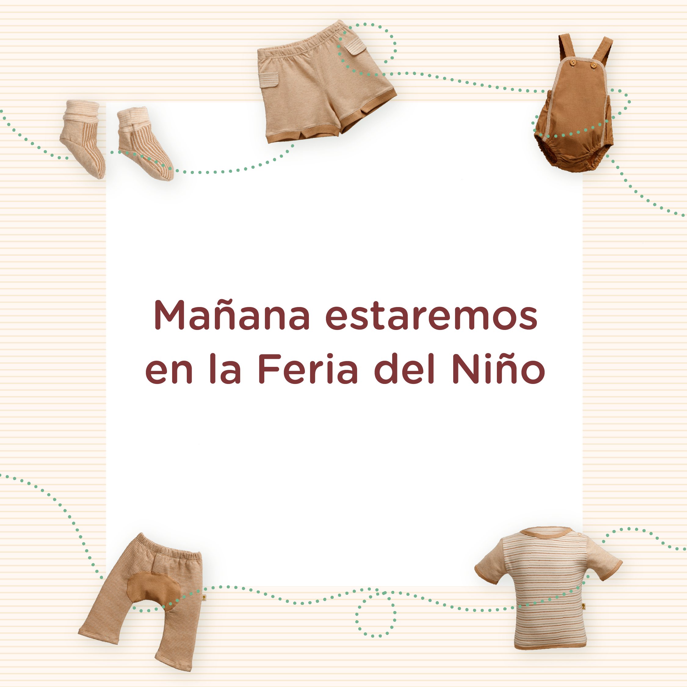 Post de Instagram con prendas alrededor del anuncio de la Feria del Niño.