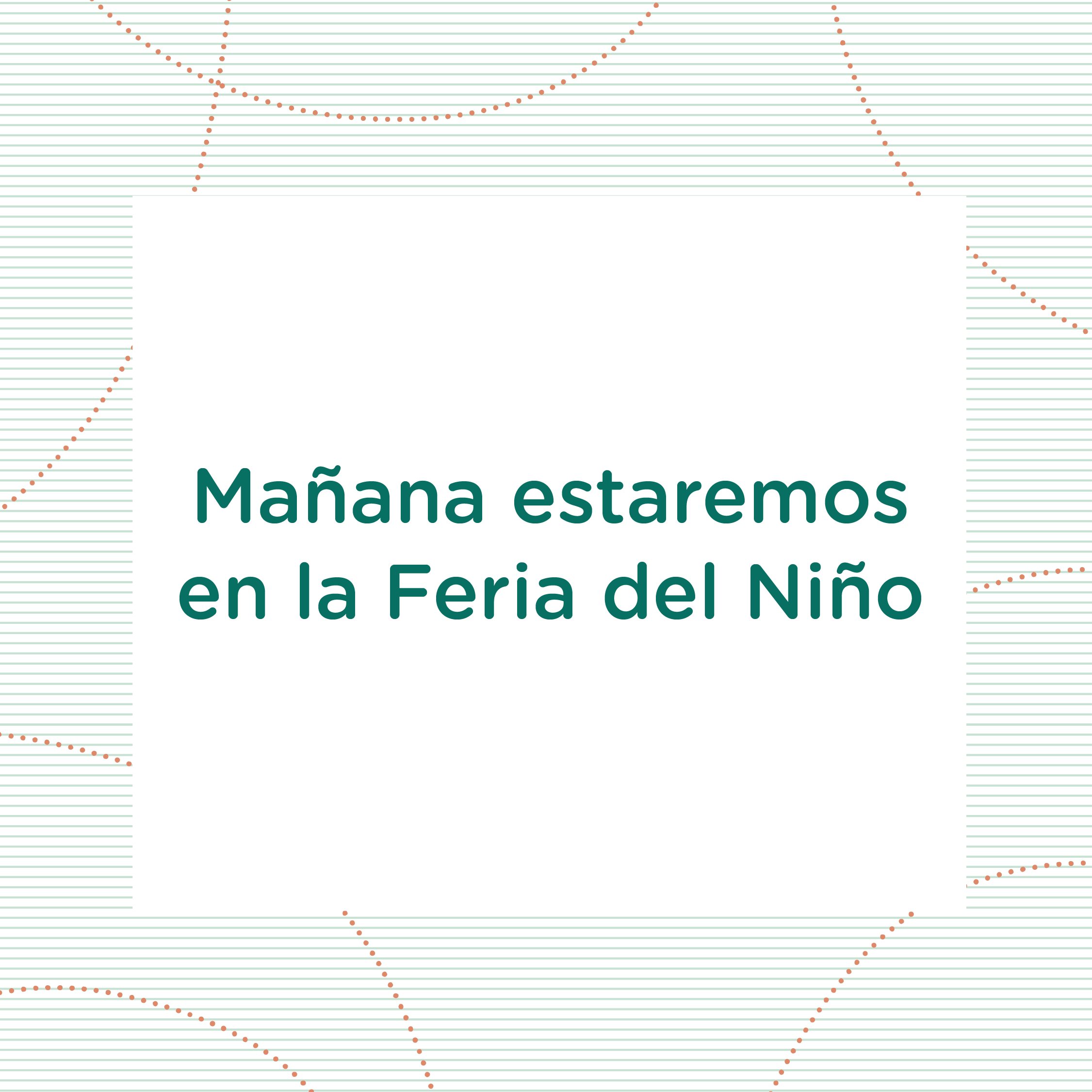 Post de Instagram en verde y blanco con el anuncio de la Feria del Niño.