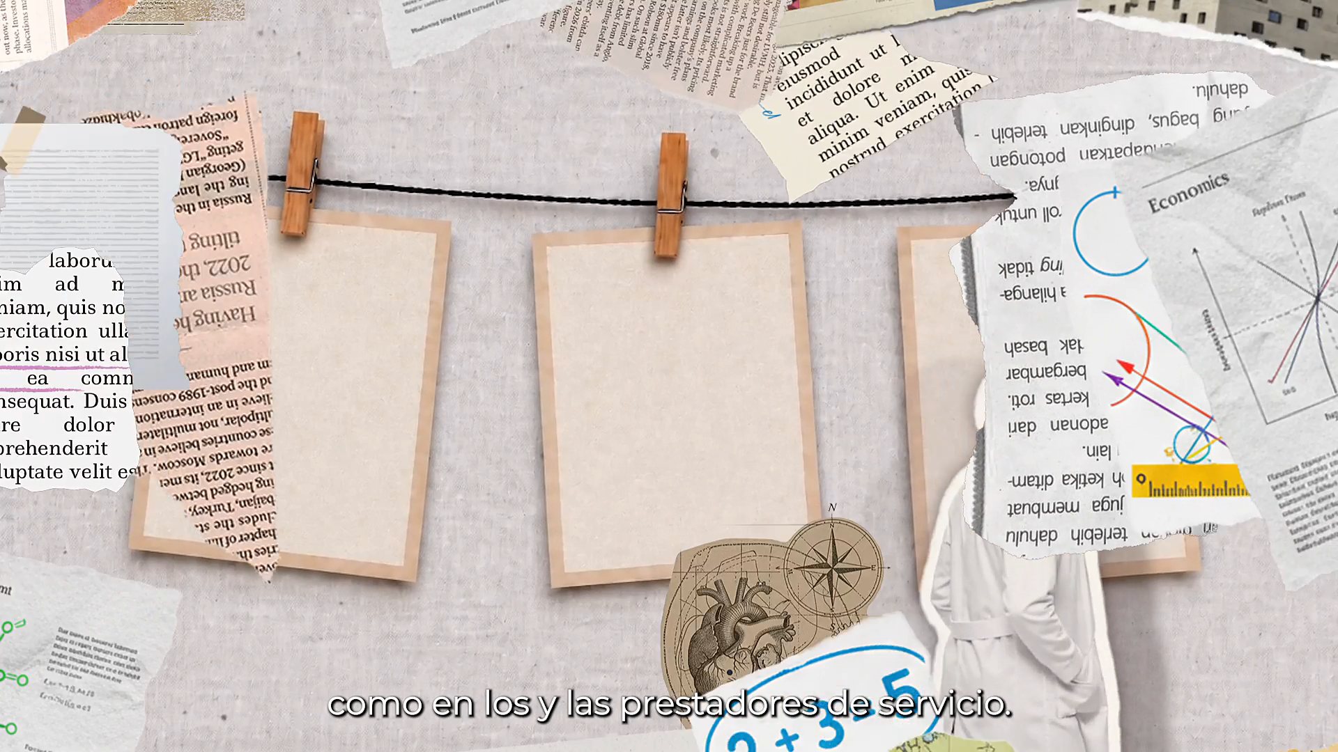 Collage de papel del micro documental de Julieta Aránguiz.